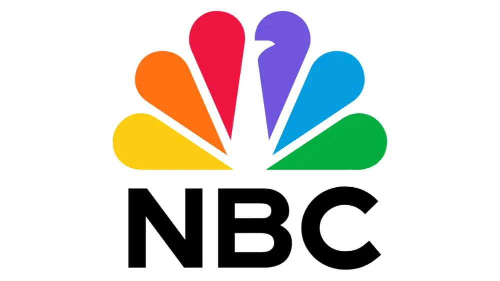 A colorful logo of the nbc television network.